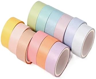Leonnn 200Sets, 12pcs/conjunto 7,5 x 3m Rainbow adesivo decorativo mascaramento washi fita de decoração