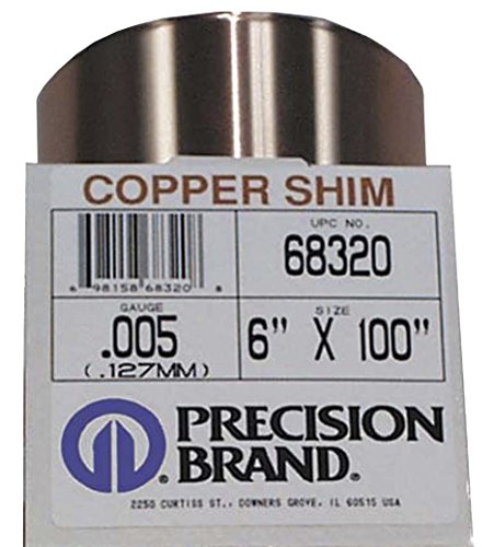 110 Folha de cobre, recozida, ASTM B152/ASTM B451, 0,005 de espessura, 6 de largura, 100 de comprimento