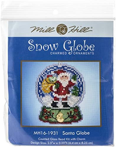 Papai Noel Snow Globe Globo Badired Cross Cross Stitch Charmed Ornament Kit Mill Hill 2019 Snow