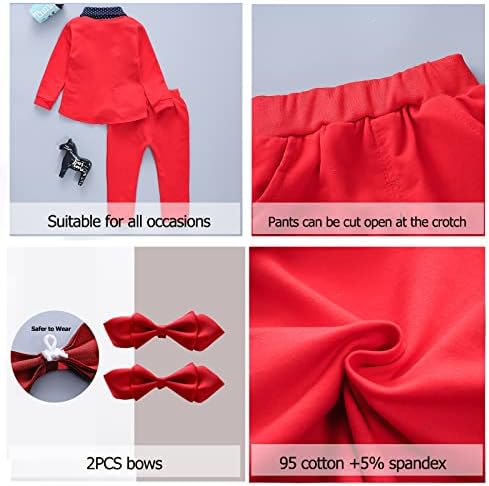 HZXVIC 2PCS Roupos de vestido de menino bebê roupas de criança infantil fatos formais para crianças camisa de manga longa + conjunto de calças