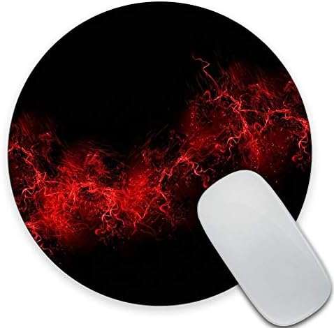 Ssoiu Back Back Backgred Color Paint Explosion Burst Red Black Mouse Pad Round 200x200x3mm