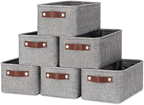 Dullemelo Cestas de pacote colapsíveis 4 cestas de cubo 13 x13 x13 + 6 cestas pequenas 11,8 x7.9 x5.1 （cinza)
