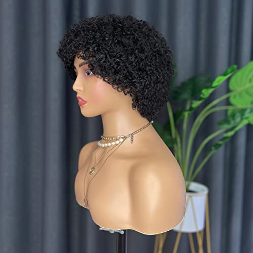 Besteffie curto afro perucas cacheadas para mulheres negras peruca de cabelo humano curto peruca