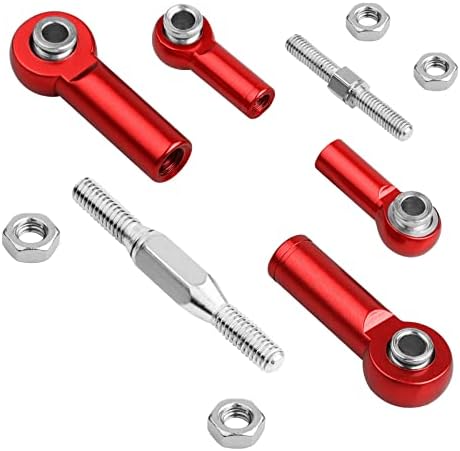 Turnbuckles de alumínio Camber Links 7pcs RC Atualize peças para 1/10 escala Traxxas Slash/Rustler/Hoss/Stampede VXL 4x4 2wd Bigfoods, 70-80mm Center-para-center, com hastes ajustáveis-Red-Red