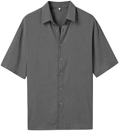Camisetas de verão bmisEgm para homens masculino primavera e verão moda casual bubble bubble bubble lapela camisa de camisa rolada
