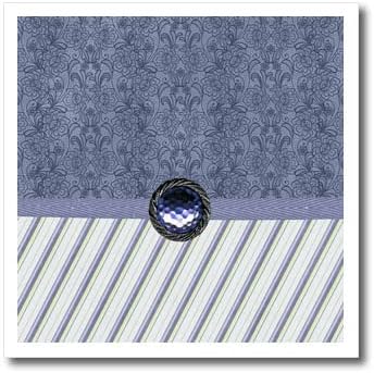 Imagem 3drose do design da faixa de damasco, jóia na fita, azul. - Ferro em transferências de calor