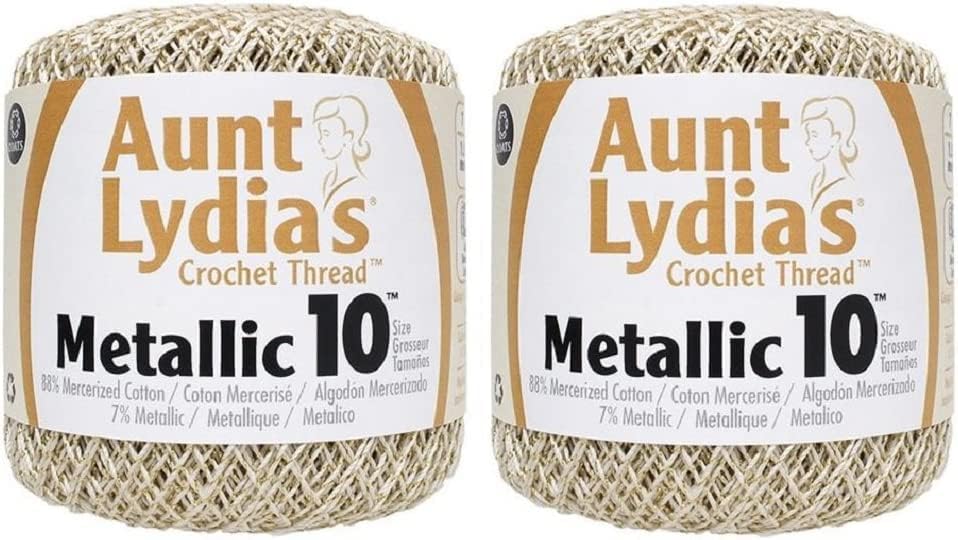 Tia Lydia's Crochet Cotton Metallic Crochet Thread Tamanho 10