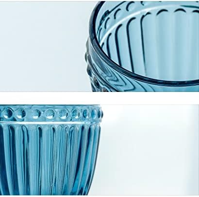 AMZCKU Blue Wine Glasses Conjunto de 6 - copos coloridos de calicéteis nobres