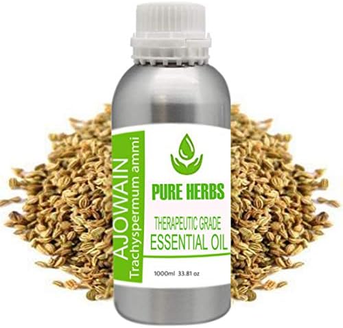 Ervas puras Ajowain Pure & Natural Therapeautic Grade Essential Oil sem conta -gotas de 1000ml