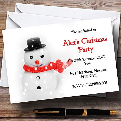 O card zoo fofo boneca de neve personalizada natal/ano novo/convites para festas de férias
