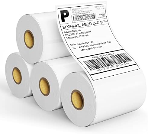 4x6 Etiquetas térmicas compatíveis com a maioria da impressora de etiqueta térmica, etiqueta térmica de postagem perfurada com polono, adesivo permanente, grau comercial, 200 rótulos/rolos
