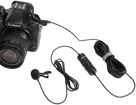 Microfone de condensador de eletreto Boya BY-M1 3,5 mm com adaptador de 1/4 para smartphones iPhone DSLR Cameras