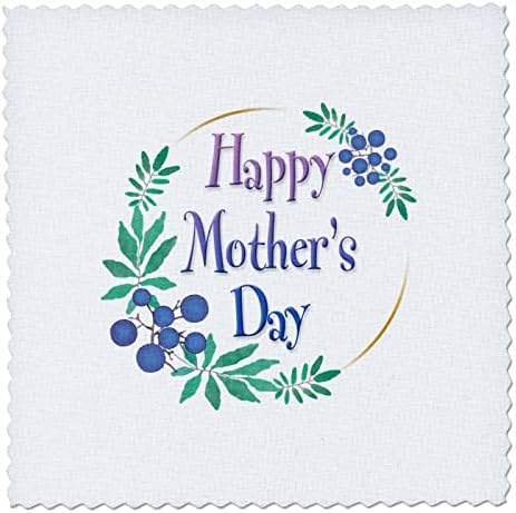 Imagem de 3drose de palavras, dia feliz das mães com grinalda de baga - quadrados de colcha