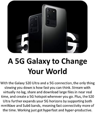 Samsung Galaxy S20 Ultra 5G, versão dos EUA, 128GB, Cosmic Black for AT&T