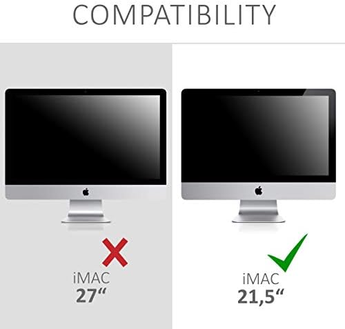 Capa Kwmobile Compatível com Apple IMAC 21.5 - 4 em 1 - Não toque no meu Mac branco/preto