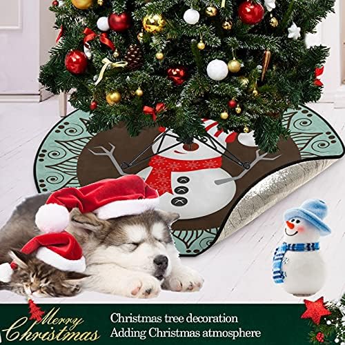 VISESUNNY Natal boneco de neve de natal árvore de tapa de tapete de tapete de tapete protetor de piso
