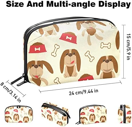 Bolsa de bolsas portátil de organizador eletrônico adorável cão de cachorro para cães de viagem para