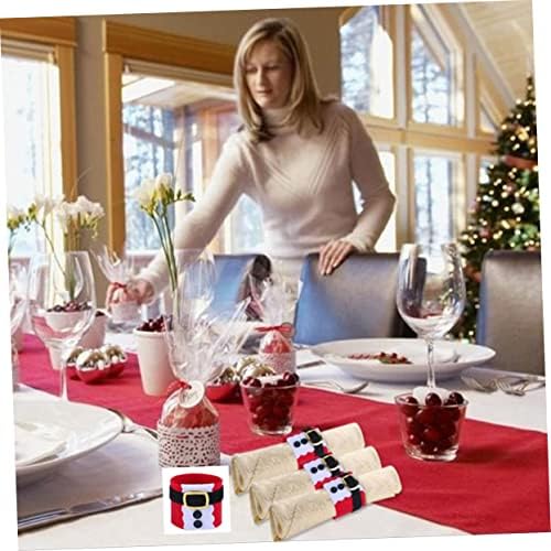 Nolitoy 8 PCs Ornamento titulares guardanapos de kickstand Decorações de mesa de Natal Ringos de guardanapo de férias anéis de guardana