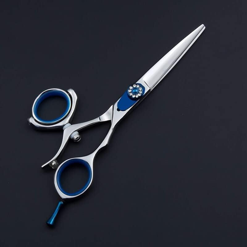 Tesoura de corte de cabelo, salão profissional de 5,5 polegadas japonês em aço inoxidável 9cr barbeiro corte tesoura de tesoura de tesoura giratória