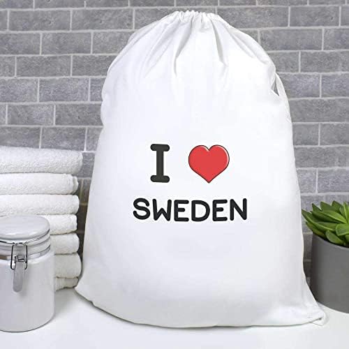 Azeeda 'I Love Suécia' Lavanderia/Bolsa de Lavagem/Armazenamento