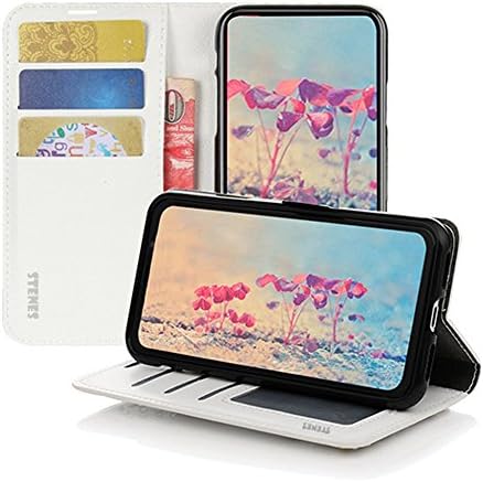 STENES Galaxy S9 Plus Caso - 3D Handmade Square Lattice Lattice Wallet Slots de carteira Dobra capa de couro Caso