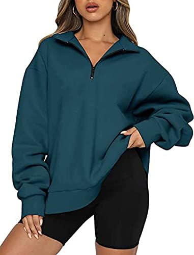 Mulheres meio zíper de tamanho grande pulôver manga comprida moletom camisola de zíper suéter adolescente meninas de caça y2k roupas