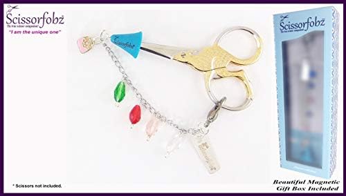 Scissors FOBs by Scissorfobz-Elegant Collection- Chave da chave da chave de pulseira de pulseira