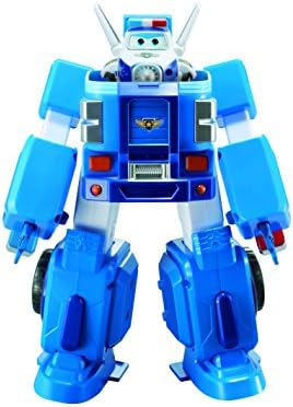 Super Wings - Dozer de Donnie | Conjunto de veículos de brinquedo transformando | 2 Scale & Paul's Police Cruiser | Conjunto de veículos de brinquedos transformadores | Inclui Figura de Transform-A-Bot Paul | 2 Escala