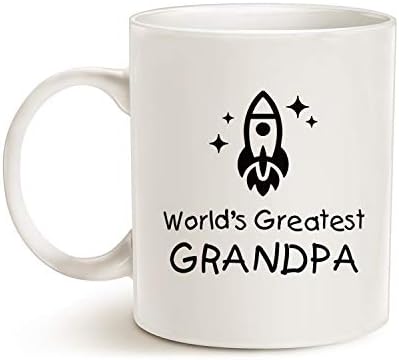 Caneca de café do avô engraçado Mauag, o maior avô de gama de foguetes do mundo, branca 11 oz, melhores
