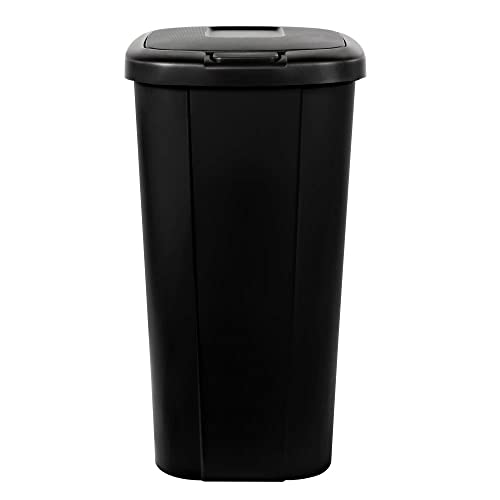 Cor sólida 13,3 gal lata de lixo de plástico, lixo de lixo de tampa com mola para cozinha, casa,