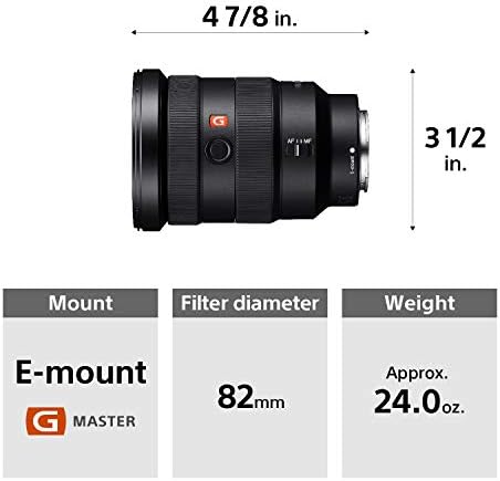 Sony-Fe 16-35mm f2.8 gm de lente de zoom grande angular, preto
