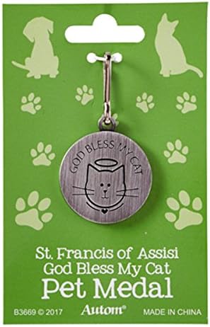 Saint Saint Francis protege minha medalha de estimação com Deus abençoe meu cachorro de volta, 1 polegada