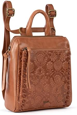 A mochila Mini Convertível Loyola das mulheres de Sak em couro, folha de ardósia em relevo, tamanho
