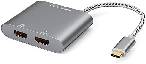 5-em 1 USB C Hub Multiporta Adaptador, Cablecreation USB C Hub 4K 60Hz Pacote com USB C a Dual