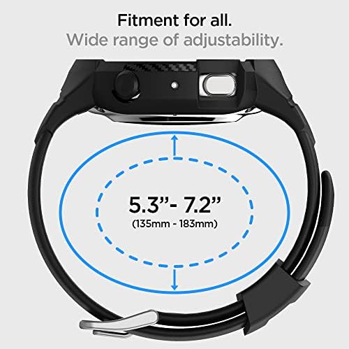 Spigen Armour Pro Pro, projetado para Galaxy Watch Active 2 Band com caixa/capa protetor 44mm - preto