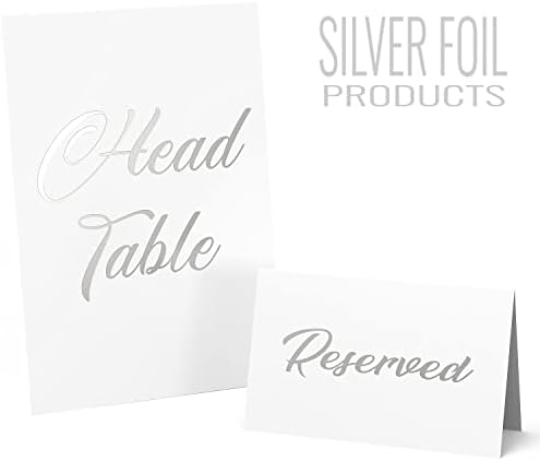 10 Pacote de prata Placas de mesa para festa de casamento Restaurante - Sinais reservados para casamento