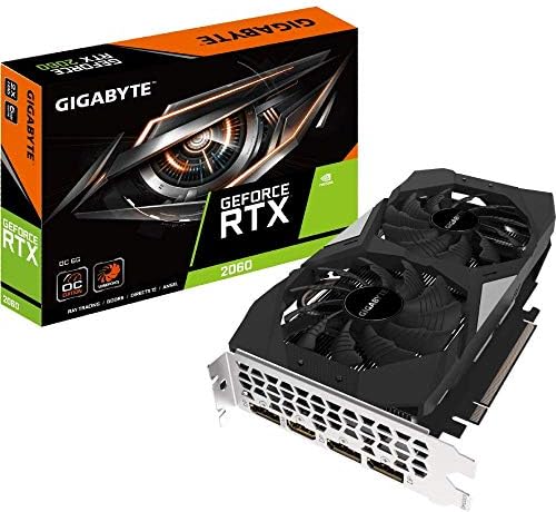Gigabyte geForce RTX 2060 OC GG GRAPHICS CARD, 2X FAIRFORCE DE WINDFORCE, 6 GB de 192 bits GDDR6, GV-N2060OC-6GD REV2.0 Cartão de vídeo