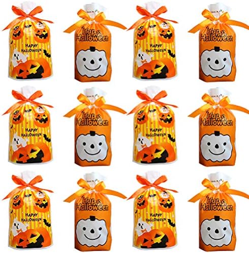 Hemoton 50 PCs Halloween Candy Sacos plásticos bolsa de armazenamento de presente para crianças recipientes de doces