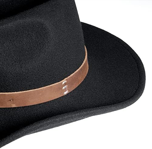 Misture chapéu de cowboy marrom com largura de lã chapéus de feltro para homens mulheres westback hat hat panamal rancho de chapéu
