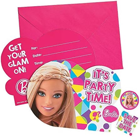 Convite de cartão postal Barbie Sparkle Collection, 4,25 x 6,25, 8 ct.
