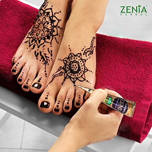 ZENIA Natural Temporary Tattoo Paste Cone | Pintura de arte corporal indiana Tatuagens sardas | 25g cone