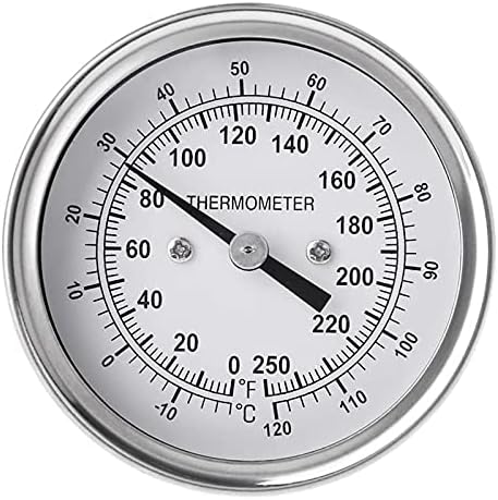 XXJJ Termômetro de aço inoxidável Celsius Fahrenheit Beding Bedange Bimetal 1/2 '' NPT