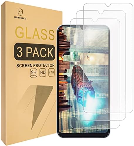 Mr.Shield [3-Pack] projetado para o Samsung Galaxy A50 [Protetor de tela de vidro temperado] [vidro do Japão com dureza 9H] com substituição ao longo da vida
