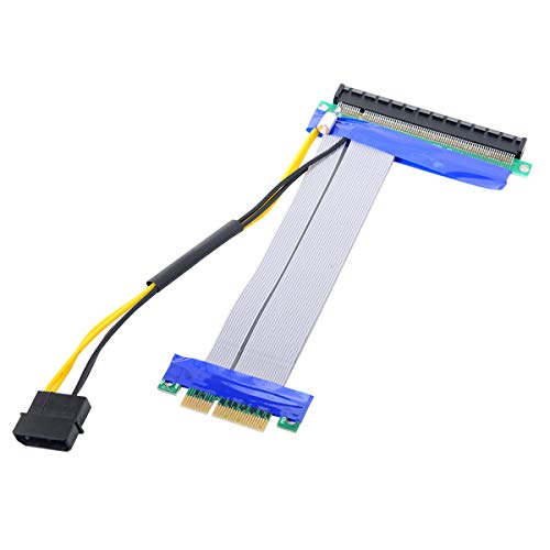 Chenyang CY PCI-E Express 4x a 16x Flex Cable Riser Extlender Converter Adapter com 4pin 15cm