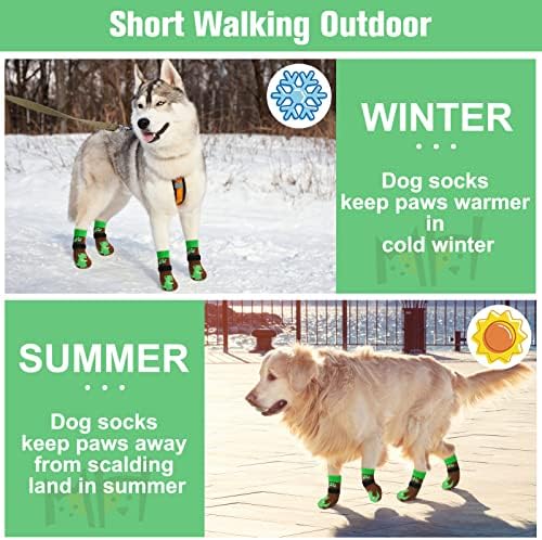 Meias de cães anti-deslizamento Beautyzoo, sapatos de cachorro para pavimento quente/frio, protetores de pata