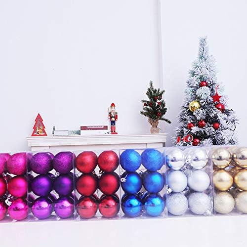 Koqwez33 12pcs/Conjunto Bola de Natal de Natal, ornamentos de bola pendurada de Natal, Ball Shiny Ball Christmas