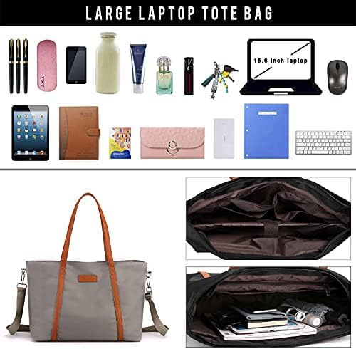 Sacos de trabalho Scioltoo para mulheres Tote Nylon ombro grande 15.6 em bolsa de bolsa de laptop