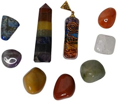 Cristais de Kachvi e Cristões de pedras de cura sete chakra Natural Tambled Stones Kit de cura