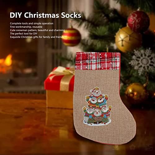 DIY Meias de Natal Padrão de desenho animado Meias de Natal, meias de Natal, pintura de strass para decoração