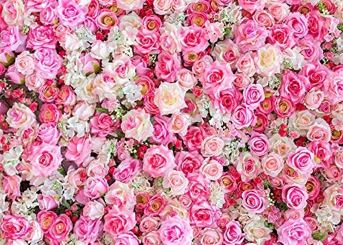 9x6 ft rosa rosa Flores de rosa Tema fotografia cenários do chá de bebê casamento feliz aniversário festa foto fundo sobremesa bolo de decoração suprimentos de estúdio props banner, 9x6ft (270cm x 180cm）